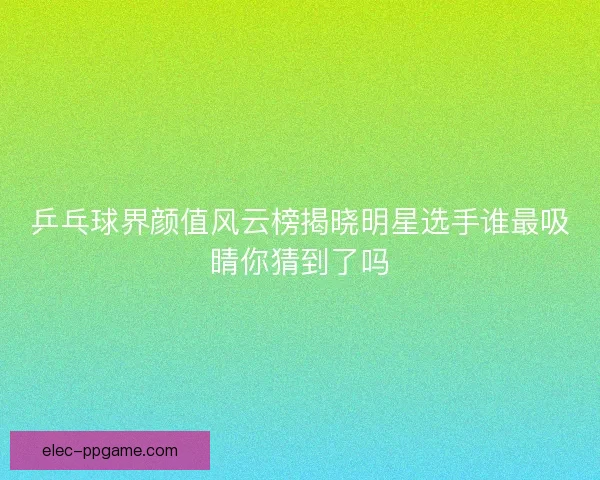 乒乓球界颜值风云榜揭晓明星选手谁最吸睛你猜到了吗