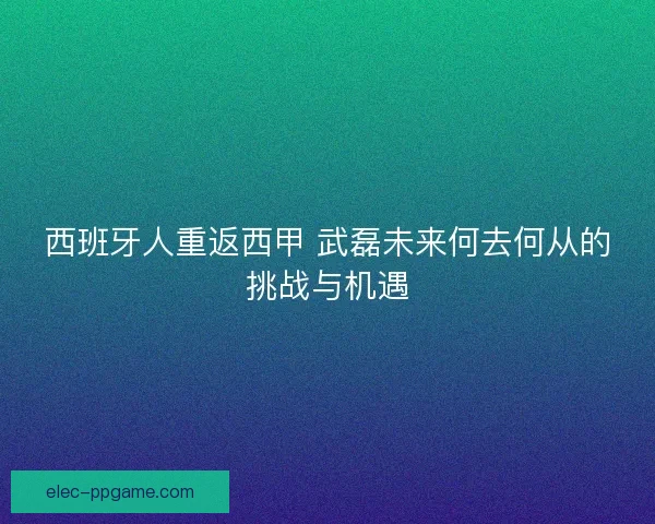 西班牙人重返西甲 武磊未来何去何从的挑战与机遇